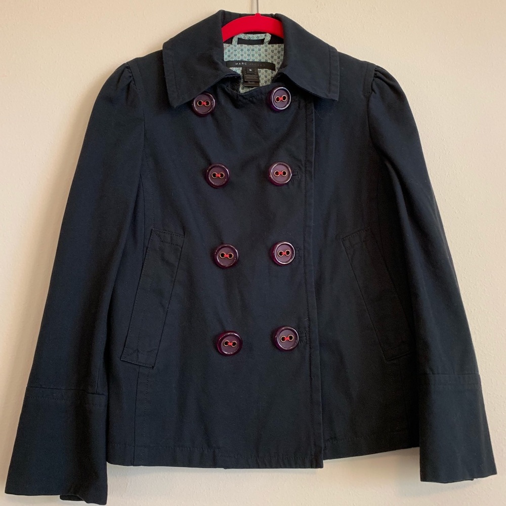 Marc Jacobs Navy Pea Coat Style Jacket, Small